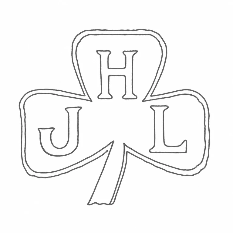 John H Lunn: Three-lobed H-over-J/L arrangement, each internal border, and lower pointed lobe are retained upright; line reconstruction.