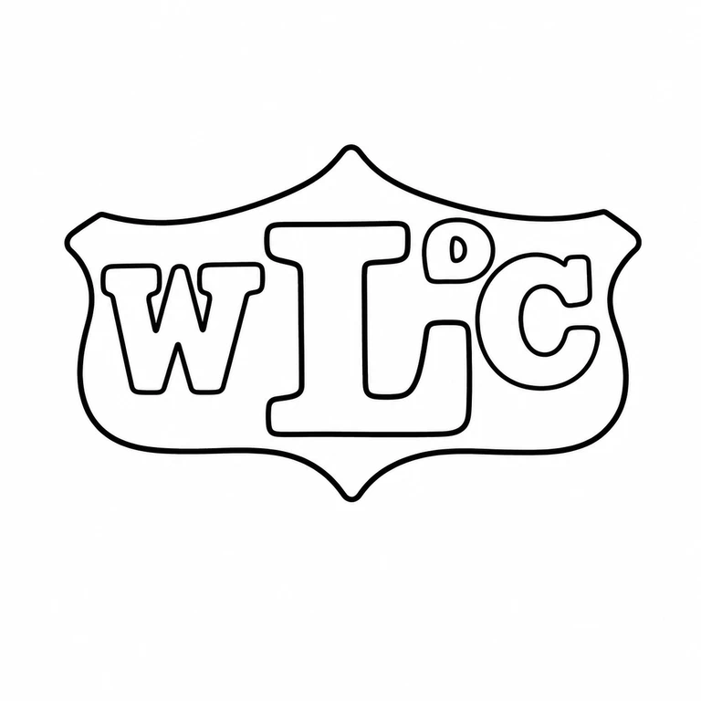 W Coulthard & Co: The pointed four-sided outline and left-to-right W, L, raised small d, and C arrangement are preserved. line reconstruction.