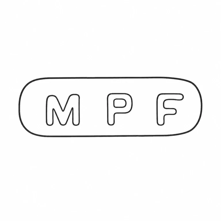 Mark reading The long rounded rectangular border and three spaced initials follow the clearly visible source mark; line reconstruction