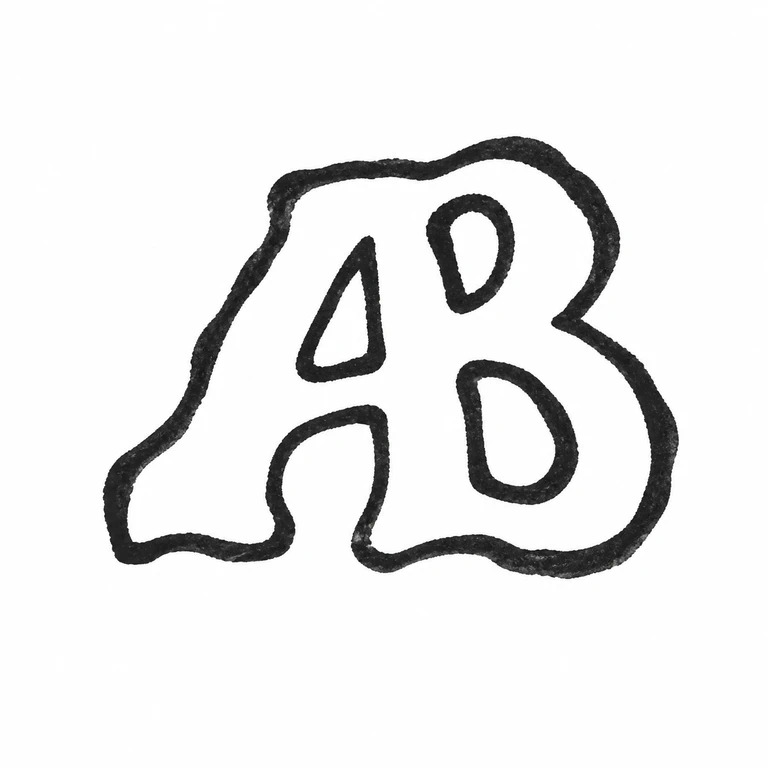 Anthony Bennett: The compact lobed cartouche and two internal initial forms retain the source-visible left-to-right arrangement and paired internal openings. line reconstruction.
