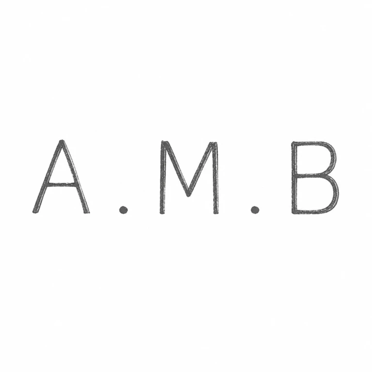 Abraham Meyer Blanckensee: A.M.B is retained left to right with both stop dots and no cartouche added; line reconstruction.