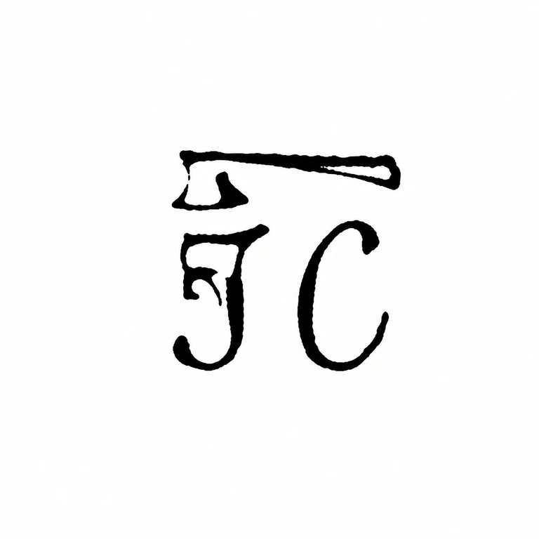 Joseph Carpenter: High horizontal top stroke and two vertically arranged letters retained. line reconstruction.