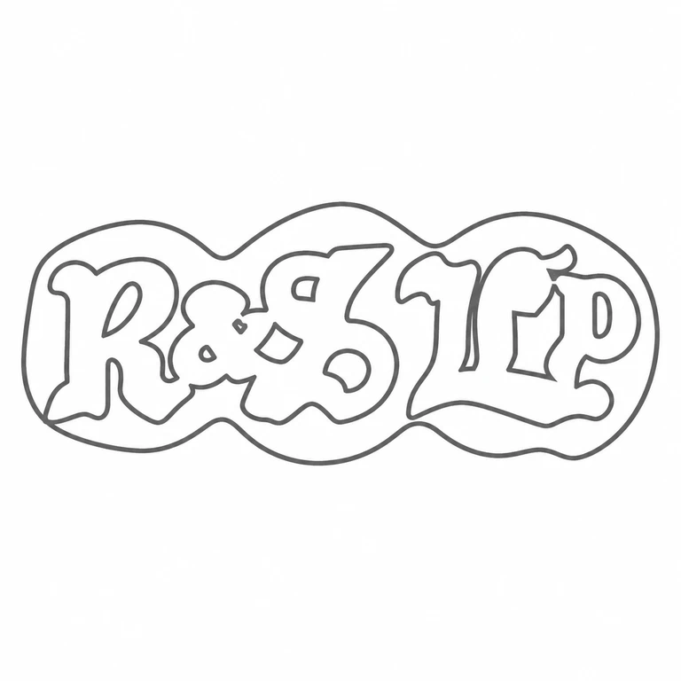 Reid & Sons: The continuous ornate multi-character mark retains its source direction, connected arrangement, and visible internal openings. line reconstruction.