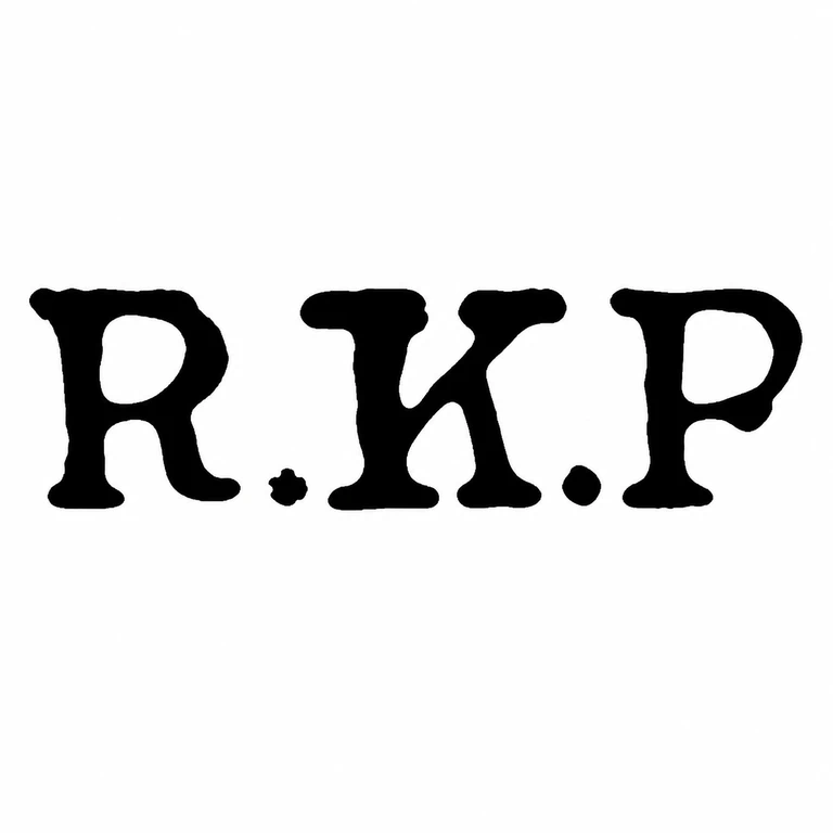 Richard Kevitt Rotheram: The three serif initials and two separating stops are retained in their left-to-right order without an added border. line reconstruction.
