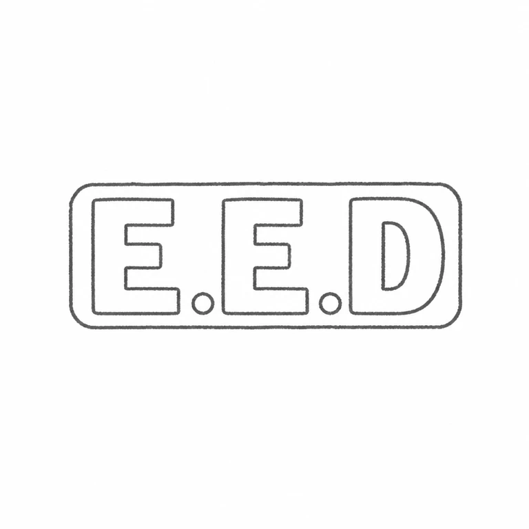 Edgar Ernest Davis: E stop E stop D is retained within the rounded rectangular border; line reconstruction.