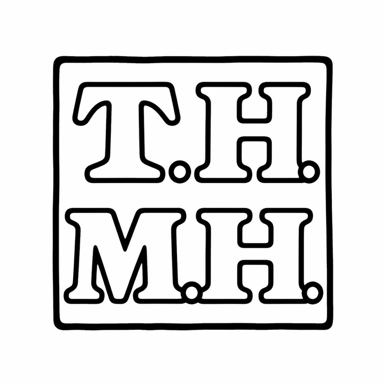 Thomas Burn Hopgood & Metcalf Hopgood: The two rows of two outlined capital letterforms are preserved in the observed top-to-bottom and left-to-right arrangement within the rectangular frame. line reconstruction.