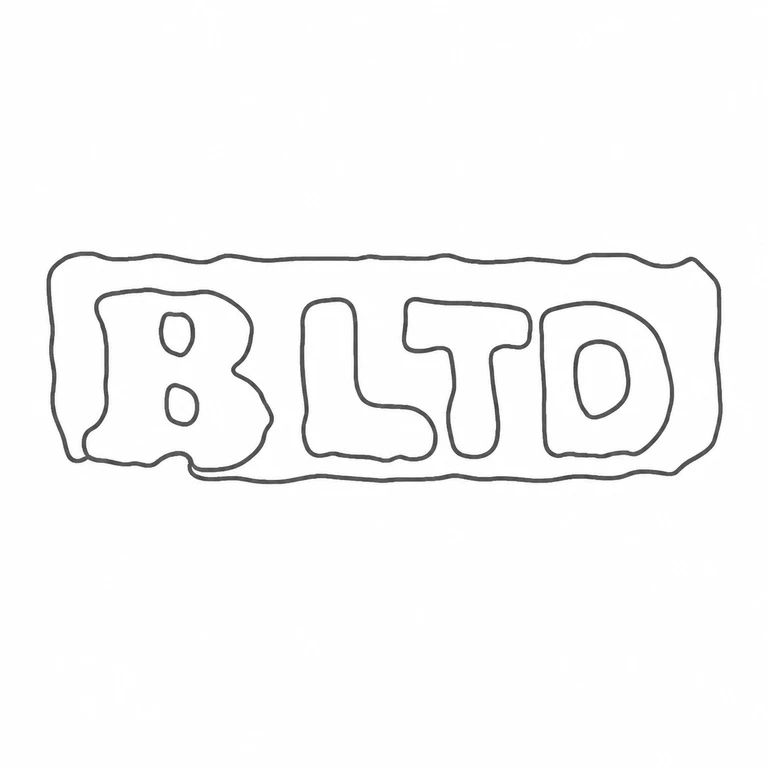 B Ltd: The four-character sequence and long rounded rectangular cartouche are retained with source-supported internal counters. line reconstruction.
