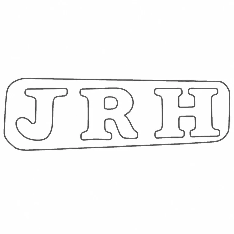 John Robert Harris: JRH sequence and rounded rectangular cartouche upright; line reconstruction.