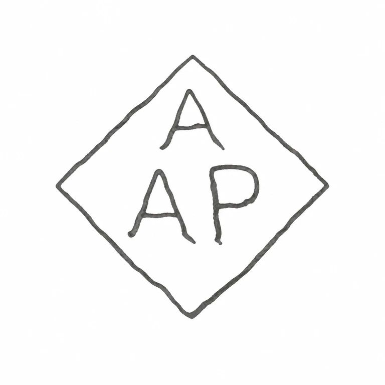 A over A P: Diamond boundary with A above A P is retained; layout and upright reading direction match the source; line reconstruction.