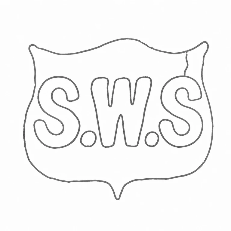 Samuel Walton Smith: S.W.S. reads left-to-right with both visible stops irregular four-sided cartouche retained; line reconstruction.