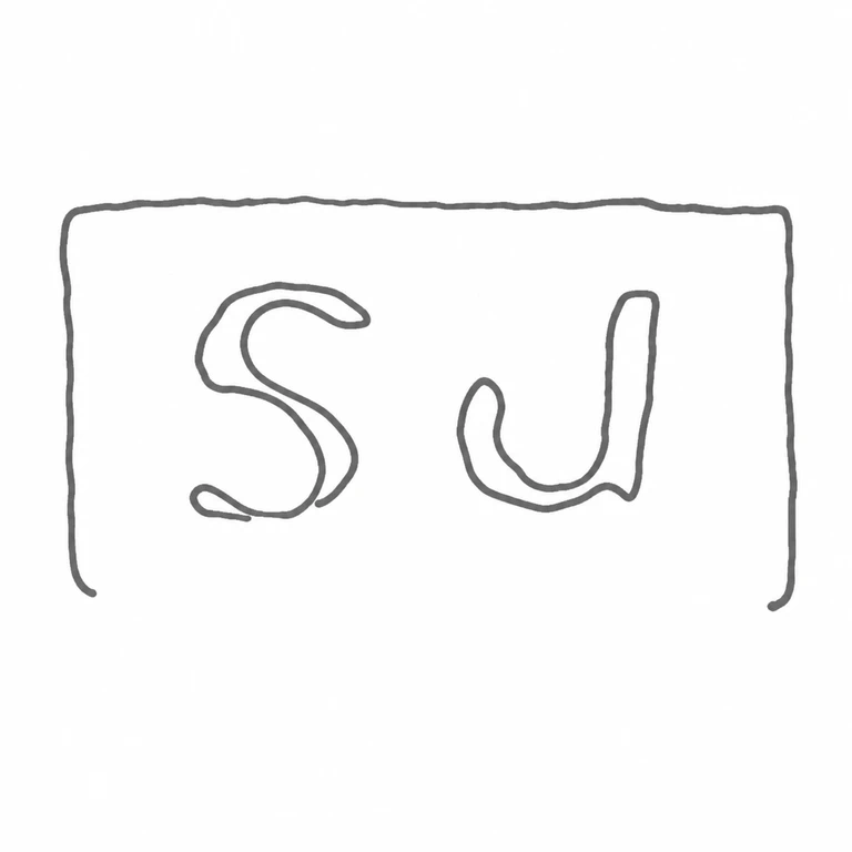 S J: Upright SJ open-bottom rectangular punch boundary. the drawing omits only photographic shade; line reconstruction.