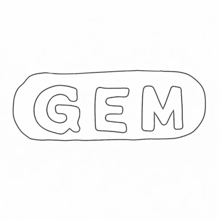 Gillian Elizabeth Mallett: The single rounded oblong cartouche and left-to-right GEM lettering; line reconstruction.