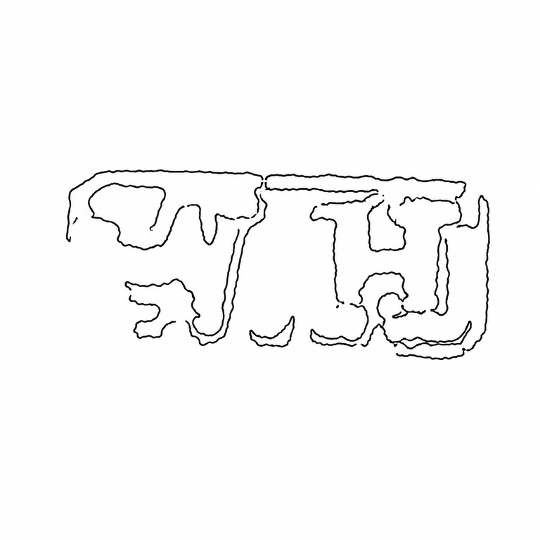 William Hutchinson: The two initials and their compact horizontally oriented stamp geometry are retained without reversing their reading direction. line reconstruction.