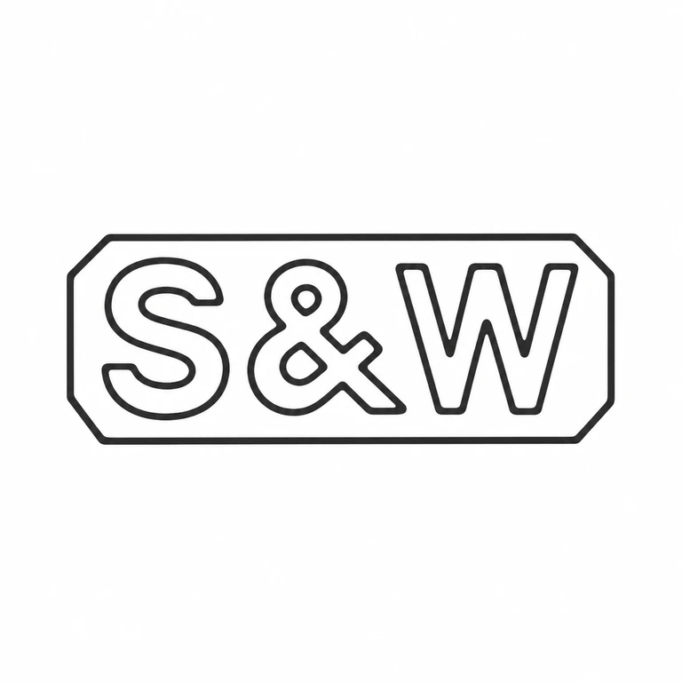 Slade & Woolf Ltd: Octagonal horizontal cartouche, two letters, ampersand, and final letter are retained in the photographed order. line reconstruction.