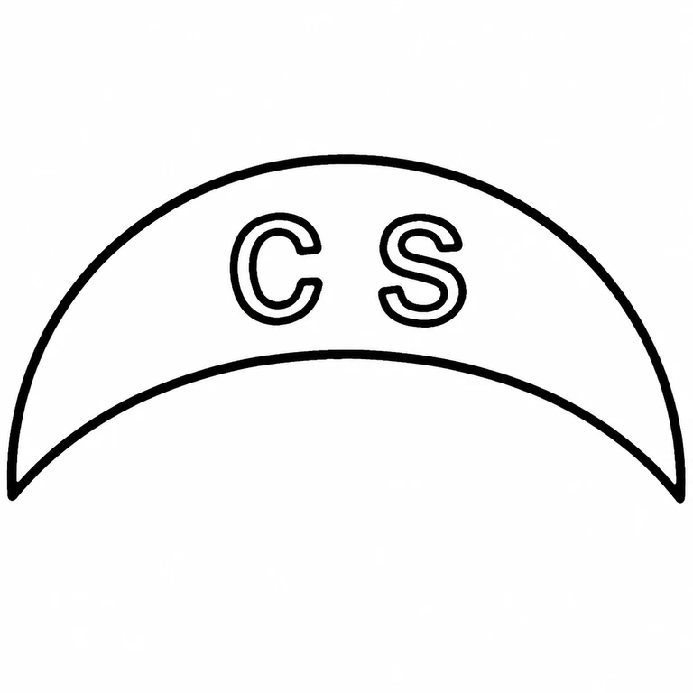 Crescent Silver: The C and S occupy the same left-to-right positions above the two visible crescent-band contours; line reconstruction.