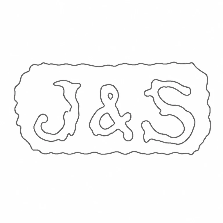 Mark reading The three connected symbols and their enclosing irregular horizontal cartouche in the photographed order; line reconstruction