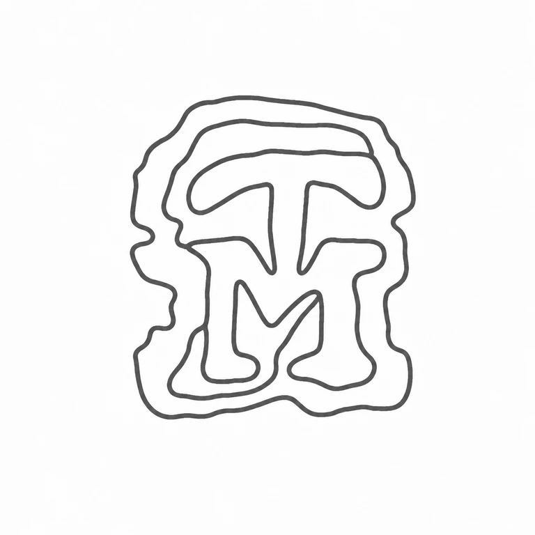 Thomas Maundy: Single monogram and its nested irregular cartouche are retained in the same upright arrangement. line reconstruction.