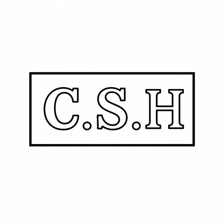Charles Stuart Harris: The rectangular punch and three separated upright initials with two circular stops are retained without reordering. line reconstruction.