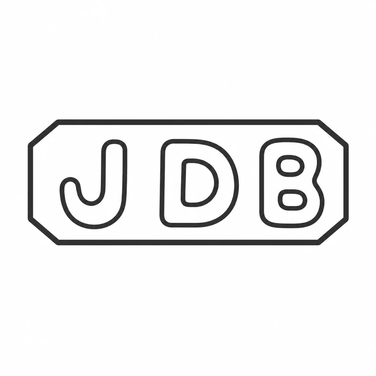 J D Beardsmore & Co: Octagonal horizontal cartouche and its three upright letters are retained left-to-right. line reconstruction.