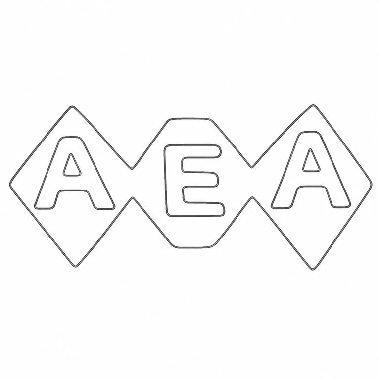 A E A: A E A remain in three joined diamond-shaped punches, including the A counters; line reconstruction.