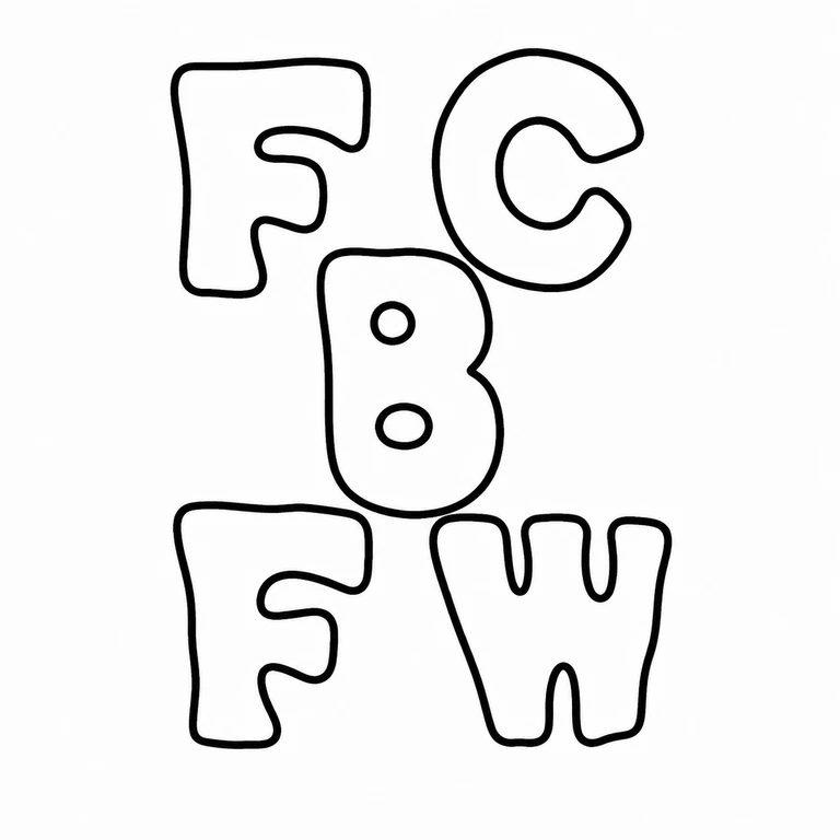 Frederick Charles Britten & Frederick William Britten: The stacked layout is preserved: two upper letters, a central letter, then two lower letters, with the same vertical reading arrangement. line reconstruction.