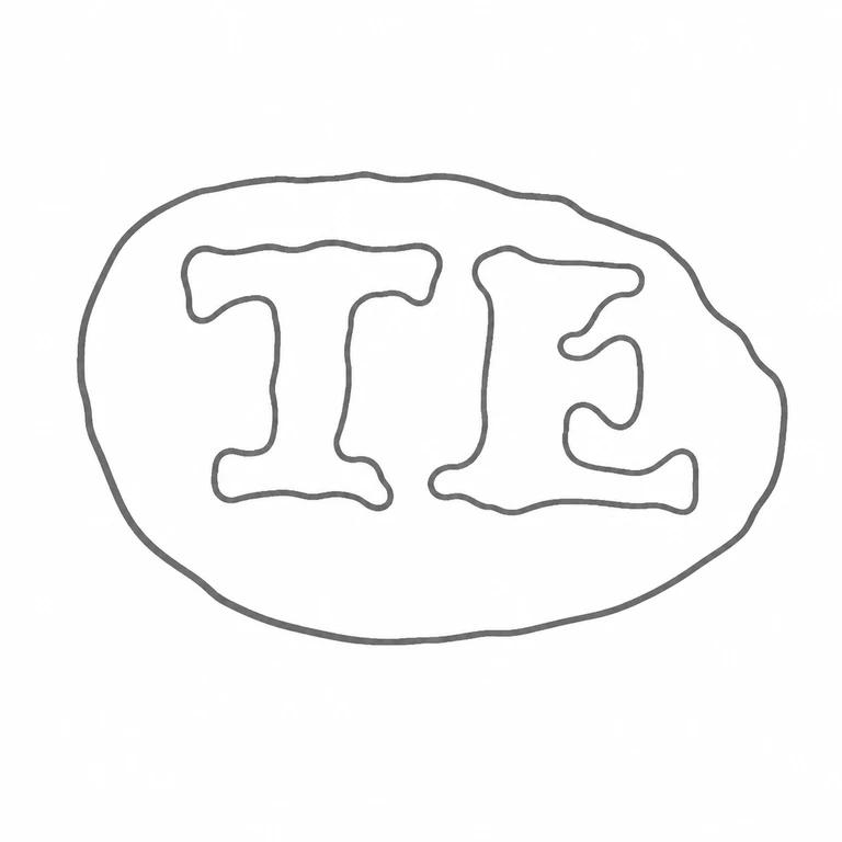 Thomas Edwards: The oval punch and two large upright character forms retain source orientation, order, and visible contours. line reconstruction.