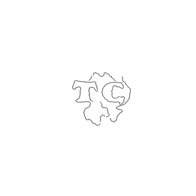 Thomas Cooper: The two source-visible large letterforms and their irregular shared surrounding contour are retained in the same orientation. line reconstruction.