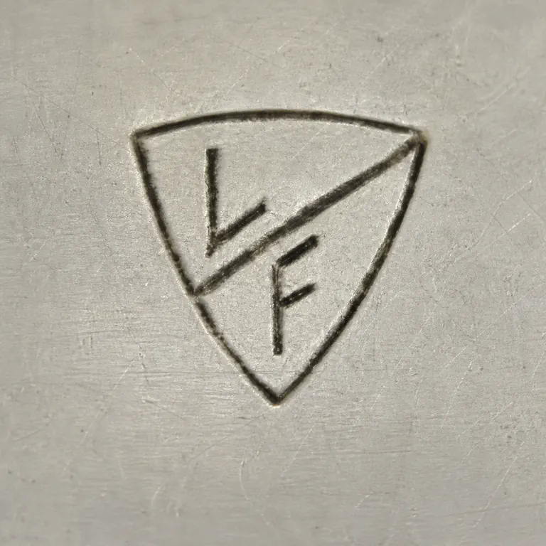Laurence Foss (b.1920): L F · Laurence Foss sterling jewelry · laurence foss maker's mark; oxidized reconstruction.