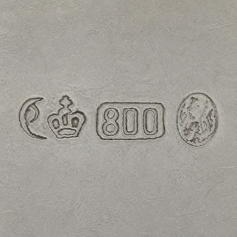 Richard Köberlin: Core crescent, crown, 800 cartouche, and terminal oval emblem; oxidized reconstruction.