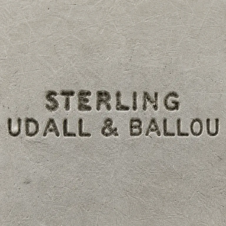 Udall & Ballou: Two unbordered rows read STERLING and UDALL & BALLOU; oxidized reconstruction.