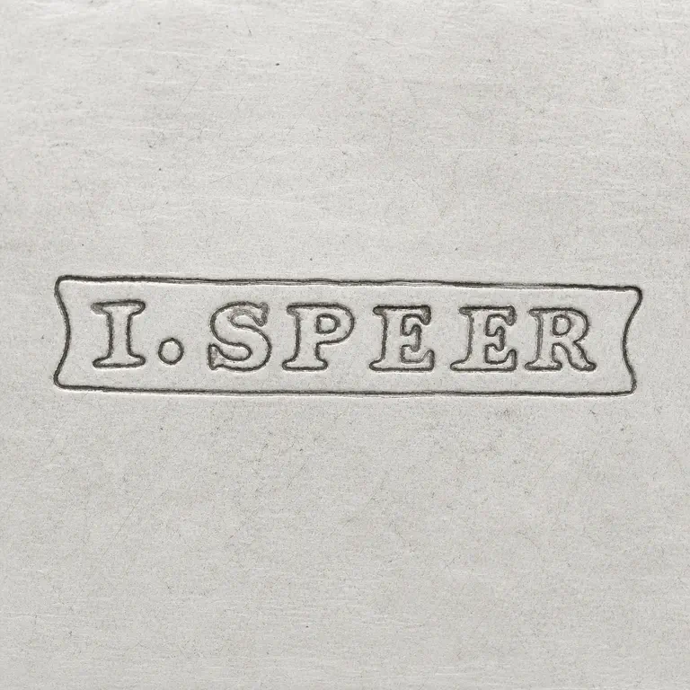 Isaac Speer: I.Speer; oxidized reconstruction.