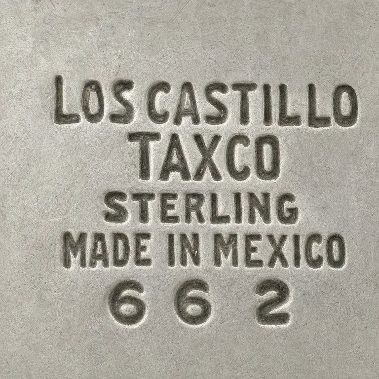 Linear Sterling Mark: Los Castillo Hallmark; oxidized reconstruction.
