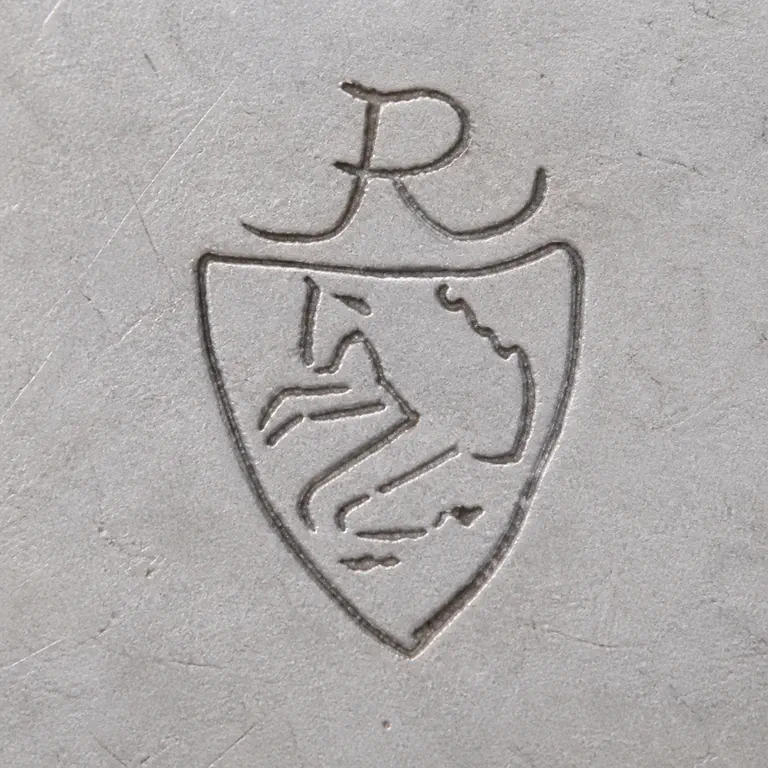 Revere Silversmiths: R, Horse; oxidized reconstruction.