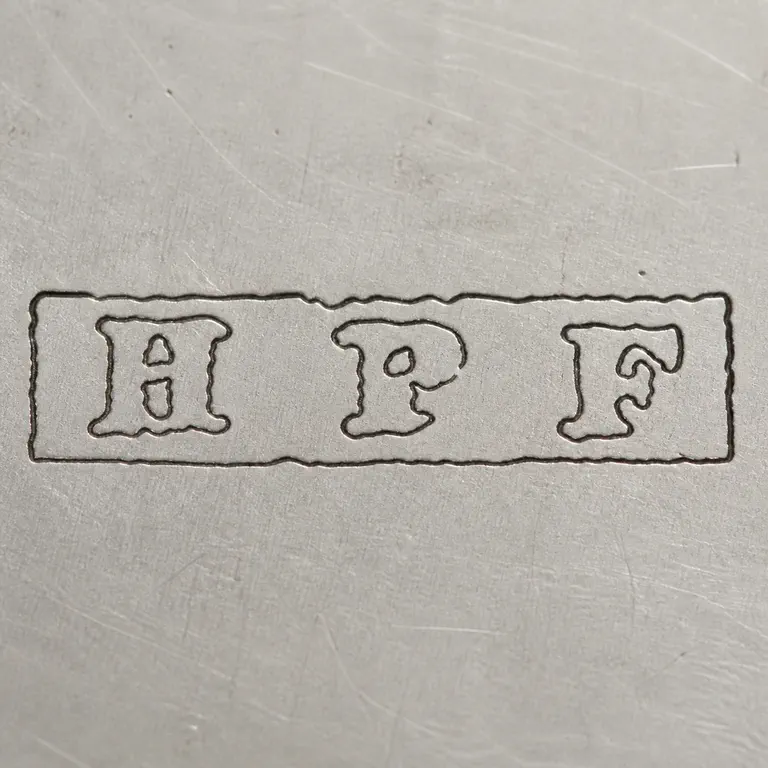 Hannah Phoebe Fligelstone: Square contour reconstruction preserves the horizontal frame and supported H/P/F-like sequence, spacing, and orientation; oxidized reconstruction.