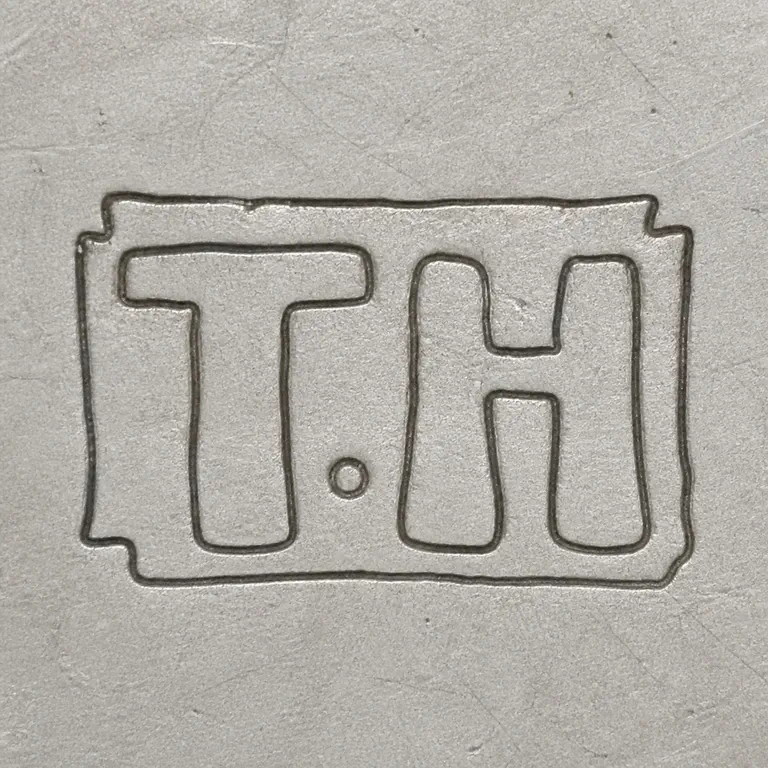 Thomas Hayes: T-like and H-like forms within the irregular rectangular border; oxidized reconstruction.