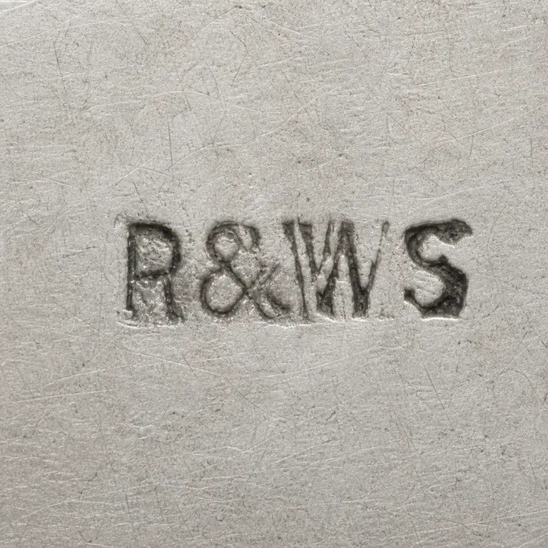 R & W Sorley: R, ampersand, W, and S-like forms with source spacing; oxidized reconstruction.