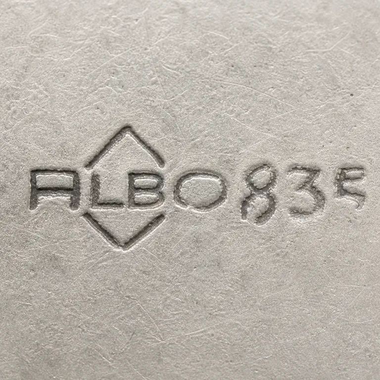 Robert Altermann: The dark ALB-like geometric punch, faint oval fragment, and faint 835 with large source-like gaps; oxidized reconstruction.