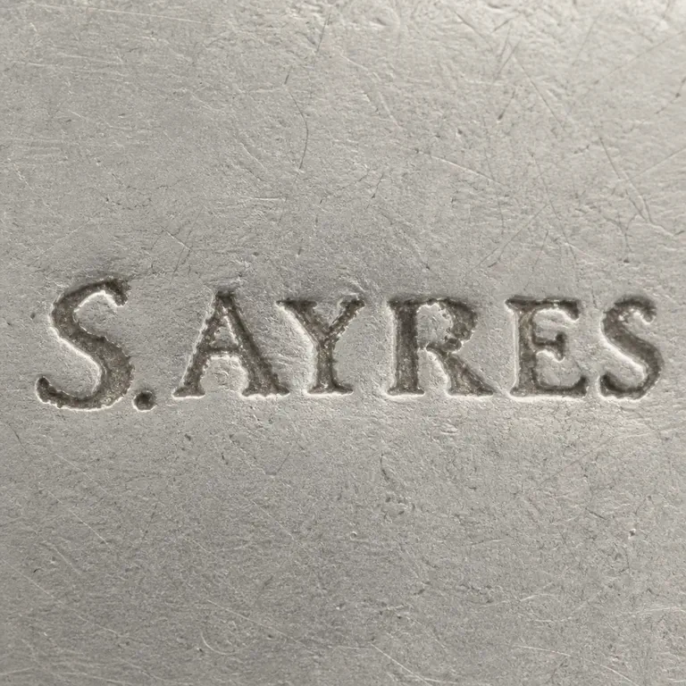 Samuel Ayres: S.Ayres; oxidized reconstruction.