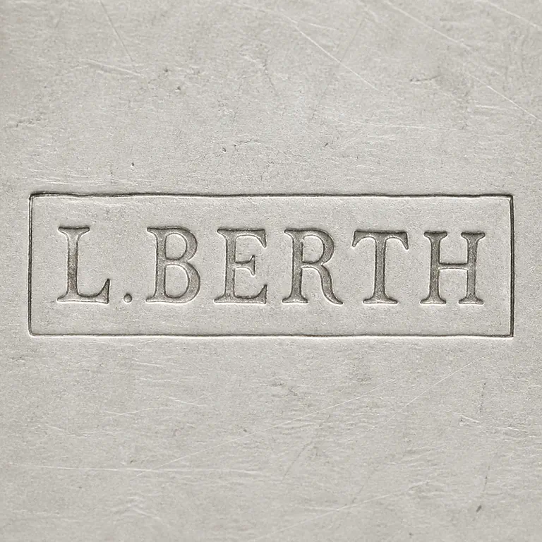 L.A.: Reviewed against the source: L.BERTH preserves all letters, one period after L, and one rectangular enclosure; oxidized reconstruction.