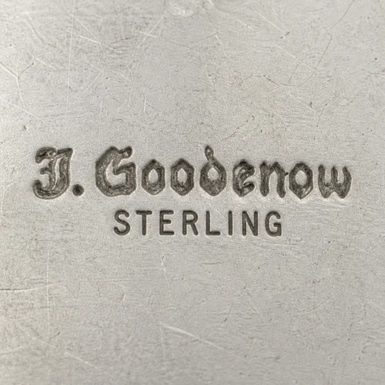 Julian Goodenow (1910-1975): Mixed-case J. Goodenow above uppercase STERLING; oxidized reconstruction.
